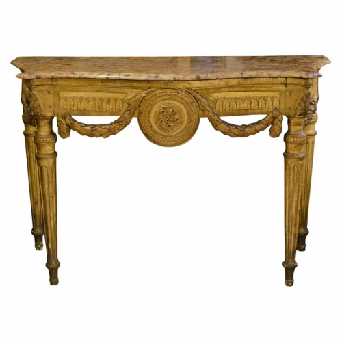 A Louis XVI Neoclassical Giltwood Console